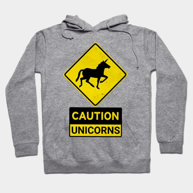 Caution Unicorns Hoodie by Distinct Designs NZ